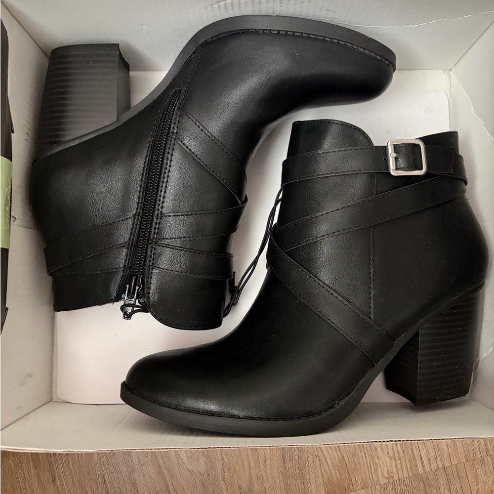 Style & Co. Black Ankle Booties with Buckle